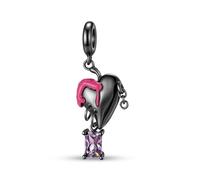 ZUOHUI Dark Gothic Melted Heart Charm - 925 Sterling Silver Black Gold Plated, 31.1mm DIY Jewellery Making, Gifts for Women (Birthday, Mother’s Day, Valentine’s)