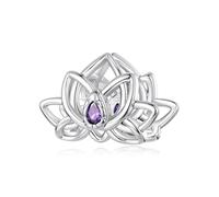 ZUOHUI Exquisite 3D Lotus Bead Charm - Copper Plated Platinum for DIY Bracelets, Necklaces, Keychains - Gift for Women (1.1x1.5cm)
