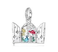 ZUOHUI Platinum Plated Copper Fairy Tale Charms for Women Jewelry Making, Castle Unicorn Teacup Beads for Pandora Compatible Bracelets, DIY Birthday Gift(Might and Magic YIC186)