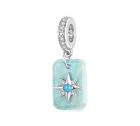 ZUOHUI S925 Sterling Silver Bead Charms Set - Amazonite & Amethyst Crystal Pendants with Tree of Life Design for DIY Jewelry(Starlight Tenkara Pendant)
