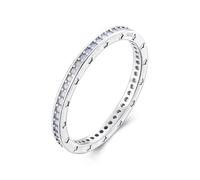 ZUOHUI S925 Sterling Silver Blue Star Opal Stacking Ring for Women - Geometric Thin Band, Wedding Band, Gift for Anniversary(6)