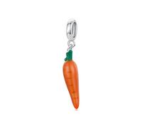 ZUOHUI S925 Sterling Silver Carrot Charm Bead - Handmade Enamel Vegetable Pendant for DIY Bracelet Necklace, Gift for Women Her Wife Girlfriend Mom