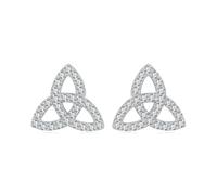 ZUOHUI S925 Sterling Silver Celtic Knot Stud Earrings for Women - Hypoallergenic, Lightweight 1g, Gift & Fashion Commute