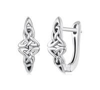 ZUOHUI S925 Sterling Silver Celtic Knot Stud Earrings for Women, Hypoallergenic Minimalist Hoop Earrings, Vintage Gift with Recyclable Box