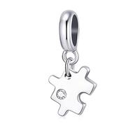 ZUOHUI S925 Sterling Silver Charm Beads, DIY Handmade Geometric Fashion Puzzle Pendant for Pandora Troll Chamilia European Style Bracelet & Necklaces SCX133