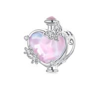 ZUOHUI S925 Sterling Silver Charms for DIY Jewelry: Spring Pink Butterfly, Bow, Teapot Beads, Romantic Gifts for Her, Compatible with Pandora European Bracelets(SCC3276)