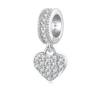 ZUOHUI S925 Sterling Silver Charms Set - Heart, Four Leaf Clover & Butterfly Beads for DIY Jewellery, Women’s Gift for Bracelets (0.45cm Hole)(BSC211)
