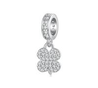 ZUOHUI S925 Sterling Silver Charms Set - Heart, Four Leaf Clover & Butterfly Beads for DIY Jewellery, Women’s Gift for Bracelets (0.45cm Hole)(BSC1242)