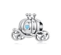 ZUOHUI S925 Sterling Silver Cinderella Pumpkin Carriage Bead Charm for DIY Jewellery Making, European Bracelet-Compatible Gift for Her - Wife/Mom/Daughter