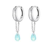 ZUOHUI S925 Sterling Silver Double Drop Crystal Tassel Earrings for Women - Lightweight Hoop Earrings with Gift Box, Suitable for Daily Wear & Parties