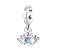 ZUOHUI S925 Sterling Silver Evil Eye Charm with Lobster Clasp - DIY Jewellery Making, Gift for Women, Sister, Mother - Adjustable for Bracelets, Necklaces & Keychains
