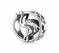 ZUOHUI S925 Sterling Silver Flamingo Dinosaur Duckling Animal Bead Charms Pendant - Compatible with Pandora, Biagi, Troll & Chamilia Bracelets - DIY Jewelry Gift for Keychains, Necklaces, Bracelets(PC