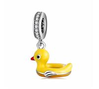 ZUOHUI S925 Sterling Silver Flamingo Dinosaur Duckling Animal Bead Charms Pendant - Compatible with Pandora, Biagi, Troll & Chamilia Bracelets - DIY Jewelry Gift for Keychains, Necklaces, Bracelets(PD