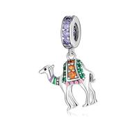 ZUOHUI S925 Sterling Silver Flamingo Dinosaur Duckling Animal Bead Charms Pendant - Compatible with Pandora, Biagi, Troll & Chamilia Bracelets - DIY Jewelry Gift for Keychains, Necklaces, Bracelets(PD