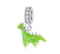 ZUOHUI S925 Sterling Silver Flamingo Dinosaur Duckling Animal Bead Charms Pendant - Compatible with Pandora, Biagi, Troll & Chamilia Bracelets - DIY Jewelry Gift for Keychains, Necklaces, Bracelets(PD