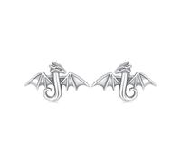 ZUOHUI S925 Sterling Silver Mini Dragon Stud Earrings - Hypoallergenic Tiny Hoop Earrings for Women, Cute Animal Jewelry for Daily Wear & Gifts(SCE1931)