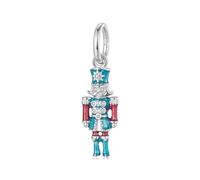 ZUOHUI S925 Sterling Silver Nutcracker Bead Charms - Guardian Angel Pendant with Zircon for DIY Jewelry (2.7x0.8cm)