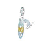 ZUOHUI S925 Sterling Silver Sea Star Shell Surfboard Charms, DIY Beach Theme Jewellery Making Beads, Compatible with Pandora Bracelets, Gift for Women Her(Surfboard)