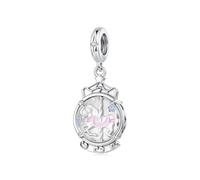 ZUOHUI S925 Sterling Silver Sea Star Shell Surfboard Charms, DIY Beach Theme Jewellery Making Beads, Compatible with Pandora Bracelets, Gift for Women Her(Crystal Carousel)
