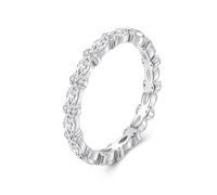 ZUOHUI S925 Sterling Silver Solitaire Zircon Ring for Women, Sparkling Cubic Zirconia Band with Elegant Design, Suitable for Daily Wear & Special Occasions(8)