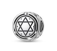 ZUOHUI S925 Sterling Silver Solomon’s Seal Charm | Pandora Bracelet Compatible DIY Jewellery Making | Mystical Gift for Women, Sister, Mother (12mm)