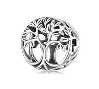 ZUOHUI S925 Sterling Silver Tree of Life Charm - for DIY Jewellery, Gift for Women, Mother, Sister - Adjustable Bracelet & Necklace Pendant(BSC1158)