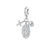 ZUOHUI S925 Sterling Silver Virgin Mary Crucifix Charm Bead for DIY Jewellery Making, 4.5mm Bracelet Hole, Gift for Women Wife Mom Daughter Christmas Valentine’s