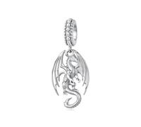 ZUOHUI Silver Dragon Openwork Bead Charms Fits Pandora Bracelet