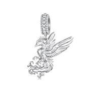 ZUOHUI Silver Phoenix Bird Openwork Bead Charm Fits Pandora Bracelet