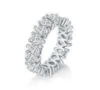 ZUOHUI Star Shine Ring - Sterling Silver Moissanite Band Ring with Pear Shape, Unisex Wedding Band for Women and Men, Suitable for Daily Wear, Stacking Rings, and Special Occasions like Anniversaries(