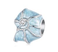 ZUOHUI Summer Blue Conch Copper Charm Bead for DIY Jewellery Making, 4.5mm Hole Fits Pandora European Bracelets, Ocean-Themed Gift for Women Wife Mom Daughter