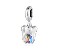 ZUOHUI Tooth Design 925 Sterling Silver Charm with Symbolic Meaning - DIY Gothic/Medical Theme Jewellery | Unique Gifts for Women, Sister, Daughter (Birthday, Valentine’s Day)