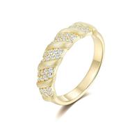 ZUOHUI Unisex 925 Sterling Silver Round Moissanite Bond Ring Vintage(Gold,8)
