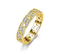 ZUOHUI Unisex 925 Sterling Silver Round Moissanite Ring Braided Pave 0.67ct Stackable Band(Gold,5)