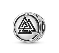 ZUOHUI Valknut Knot (Odin’s Knot) Norse Symbol 925 Sterling Silver Charm Bead - 11.4mm DIY Jewelry Making, Pandora-Compatible, Gift for Women (Birthday, Mother’s Day)