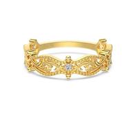 ZUOHUI Vintage S925 Sterling Silver Women’s Ring | 5A Zircon | Diamond Shape | Stackable | Suitable for Wedding Bands, Anniversary, Daily Wear | 4.5MM Width(Gold,5)