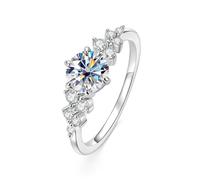 ZUOHUI Women Gold Plated Round Moissanite Ring Star Burst 6 Prong(4)