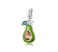 ZUOHUI Women’s DIY 925 Sterling Silver Avocado Charm with Resin Coating - Whimsical Jewelry Making Accessory for Bracelets & Necklaces | Gift for Birthdays, Mother’s Day & Holidays