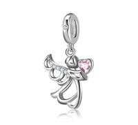ZUOHUI Women’s DIY 925 Sterling Silver Hollow Angel Charm - Minimalist Jewelry Making Accessory for Bracelets & Necklaces | Elegant Gift for Birthdays, Mother’s Day & Anniversaries