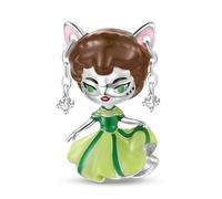 ZUOHUI Women’s DIY 925 Sterling Silver Princess Bead Charm with Colorful Enamel Coating - Large Hole Jewelry Making Accessory | Sweet & Whimsical Gift for Birthdays, Mother’s Day & Graduation(A)