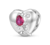 ZUOHUI Women’s DIY 925 Sterling Silver Rose Flower Hollow Bead Charm with Zirconia Heart - Jewelry Making Accessory for Bracelets & Necklaces | Elegant Gift for Birthdays, Mother’s Day & Anniversaries