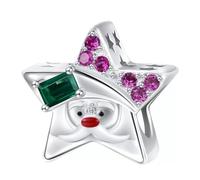 ZUOHUI Women’s DIY 925 Sterling Silver Santa Star Charm - Christmas Holiday Jewelry Making Accessory for Bracelets & Necklaces | Festive Gift for Birthdays, Holidays & Mother’s Day