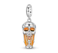 ZUOHUI Women’s DIY 925 Sterling Silver Skull Candle Charm - Gothic Jewelry Making Accessory for Bracelets & Necklaces | Unique Gift for Halloween, Birthdays & Alternative Styles
