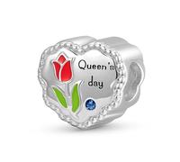 ZUOHUI Women’s DIY 925 Sterling Silver Tulip Heart Bead Charm - Jewelry Making Accessory for Bracelets & Necklaces | Thoughtful Gift for Girls’ Day, Mother’s Day & Birthdays