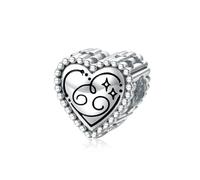 ZUOHUI Women’s DIY 925 Sterling Silver Zodiac Heart Charms - 12 Constellation Beads for Bracelets & Necklaces | Meaningful Gift for Birthdays, Mother’s Day & Anniversaries(PC1736-4 (Cancer))