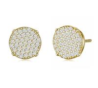 ZUOHUI Women’s S925 Sterling Silver Moissanite Stud Earrings, Hypoallergenic Round 1.2mm Hoops, Gold Plated Small Sleeper Earrings for Sensitive Ears, Gift for Office Wedding Travel(Gold,9mm)