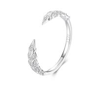 ZUOHUI Women’s S925 Sterling Silver Wheat Sheaf Adjustable Stackable Ring, Lightweight 1.3g Open Band for Wedding, Anniversary, Everyday Wear