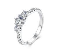 ZUOHUI Womens 925 Silver Round Moissanite Ring Band(6)
