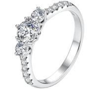 ZUOHUI Womens 925 Silver Round Moissanite Ring Band(8)