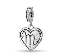 ZUOHUI Women's 925 Sterling Silver Heart-shaped 12 Constellations Charms Bead Pendant for Pandora Bracelet(Scorpio)
